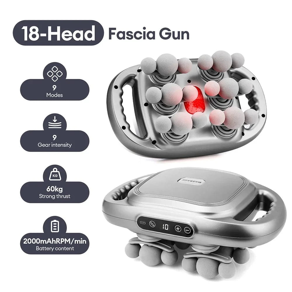 Pistolet de massage multi-têtes – 18 têtes RekindleMassage 18 head-grey RekindleMassage