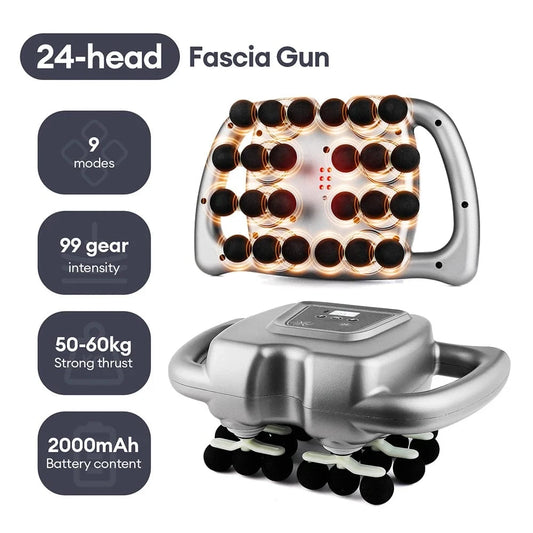 Pistolet de massage 24 têtes gris