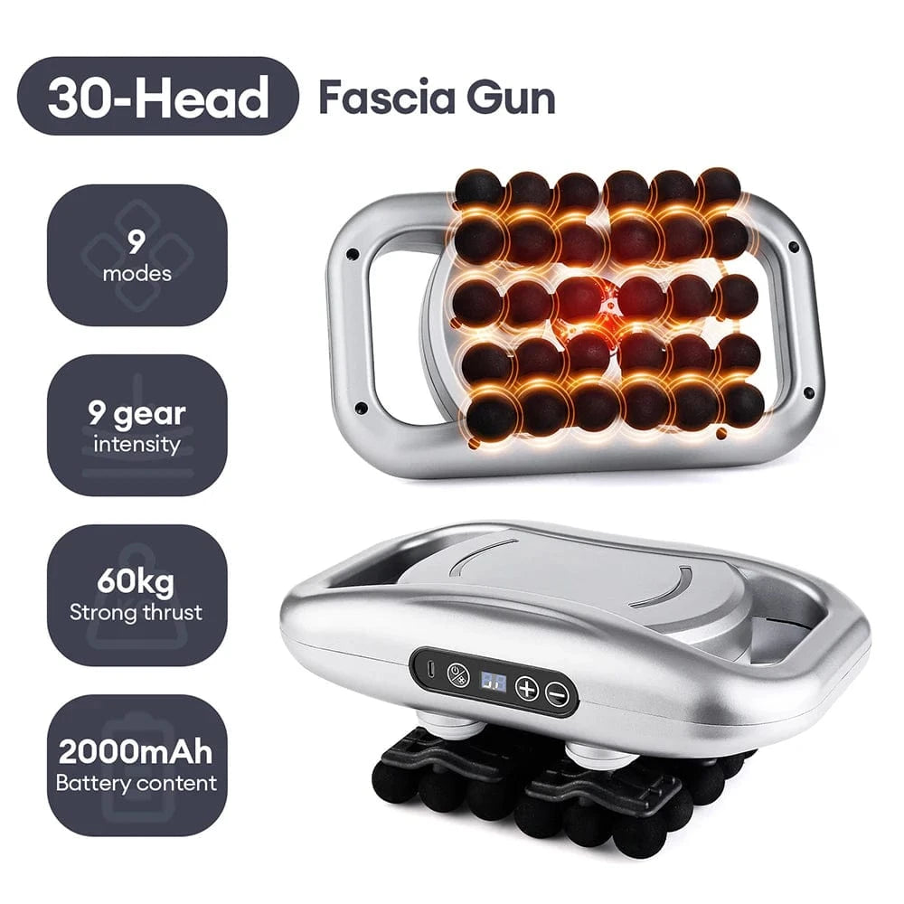 Pistolet de massage 30 têtes gris