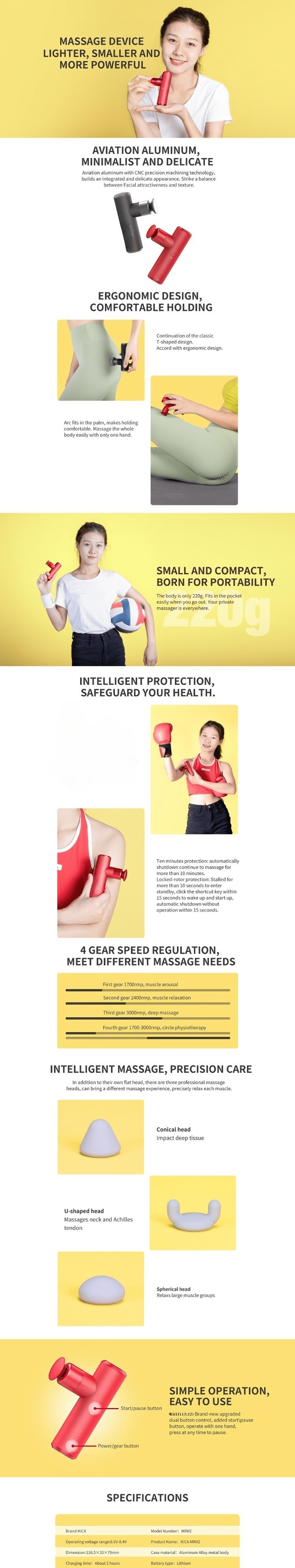 Pistolet de massage portable Mini premium RekindleMassage