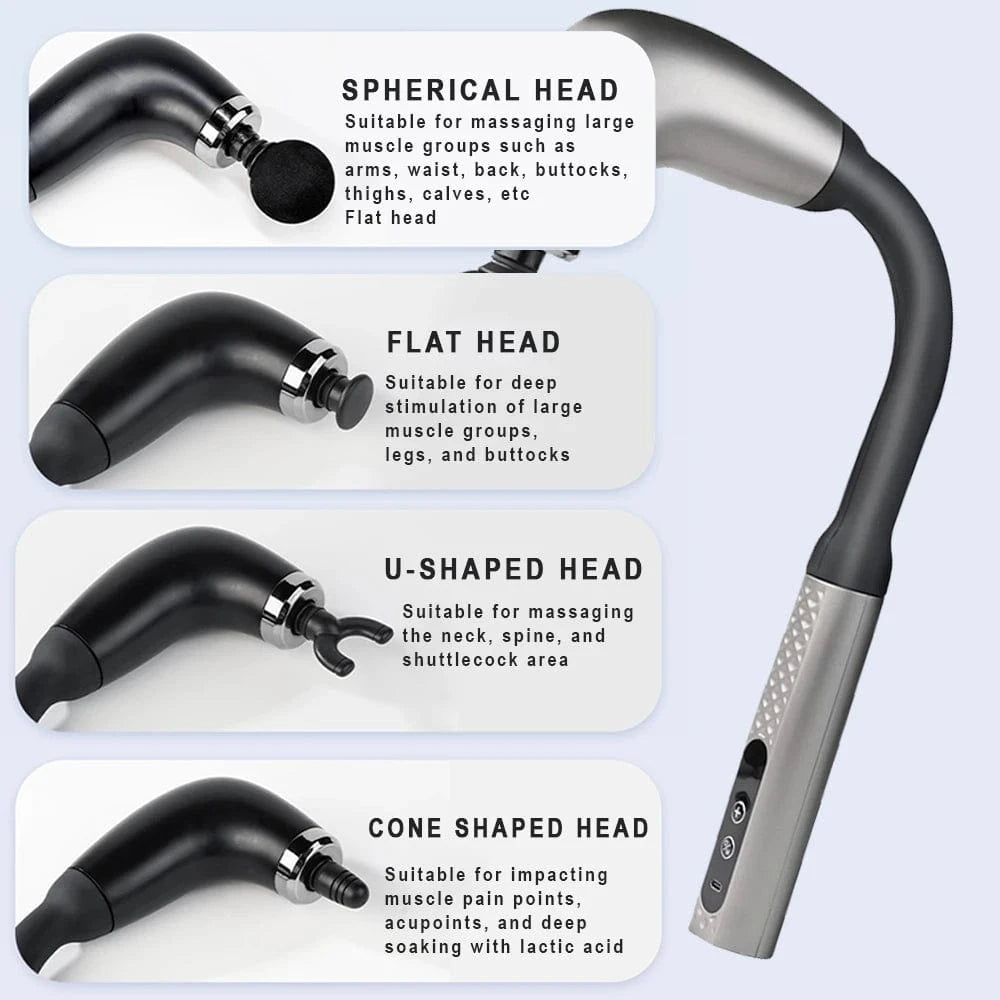Pistolet de massage ergonomique long manche – RekindleMassage 