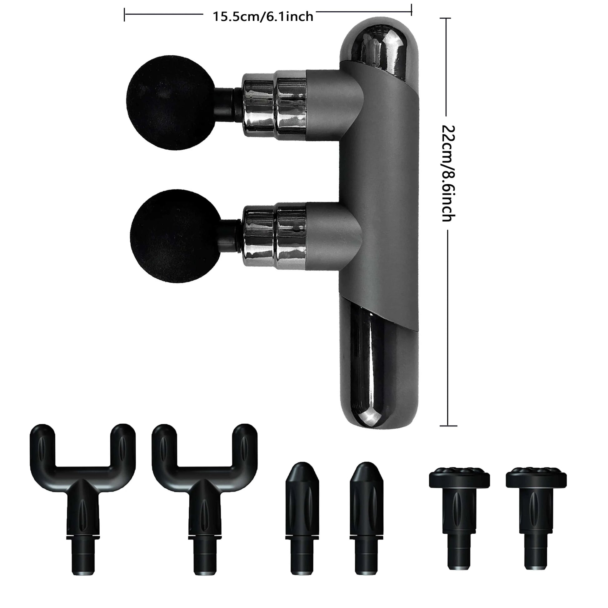 Pistolet de massage classique double tête RekindleMassage