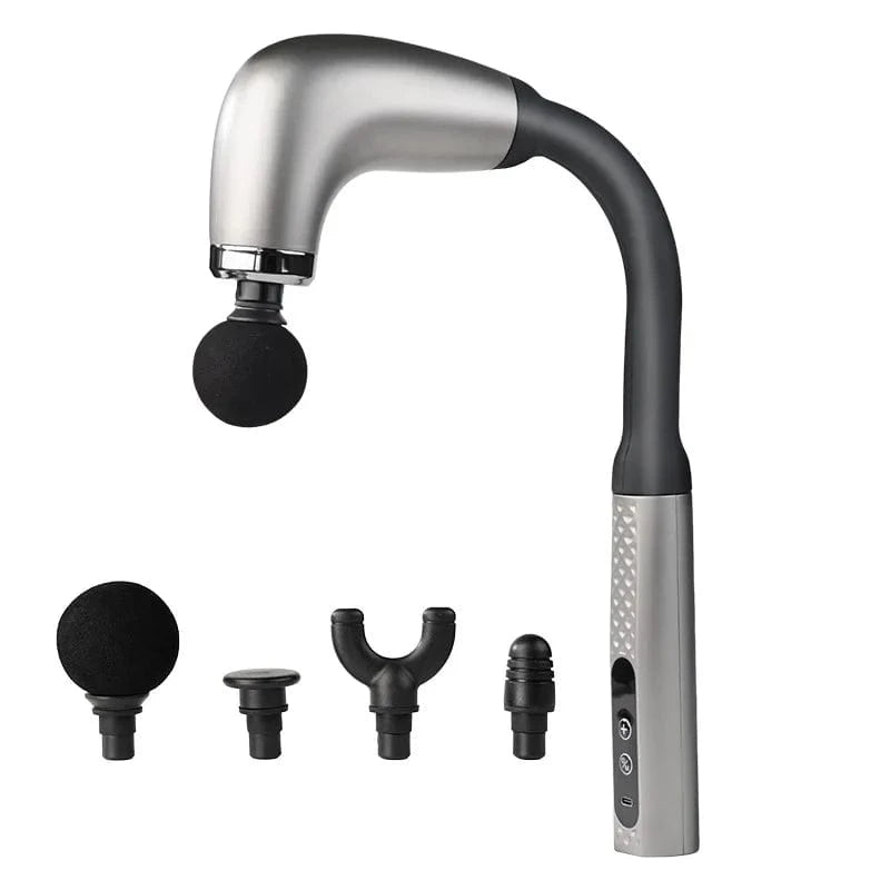 Pistolet de massage ergonomique long Argent